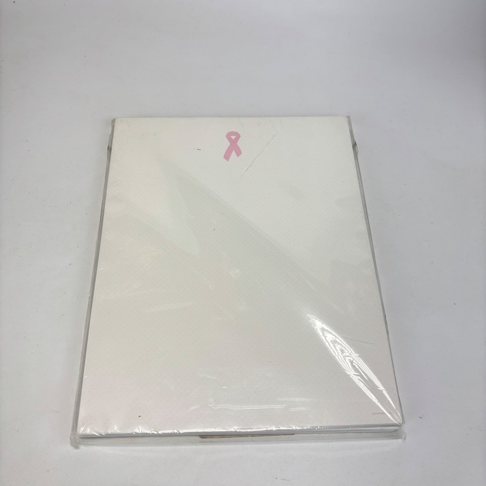 Breast Cancer Awareness Pink Ribbon Stationery Pack White 100 Sheets GardenPaper